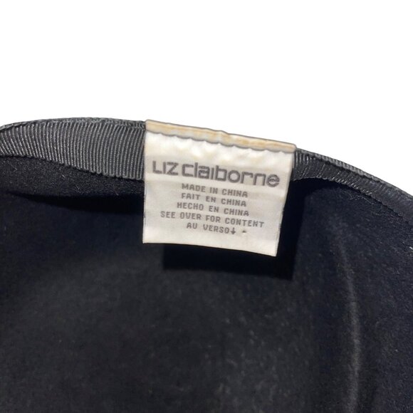 Liz Claiborne Vintage Womens Hat 22 Inch Black Flower Inside Circumference - Picture 5 of 11